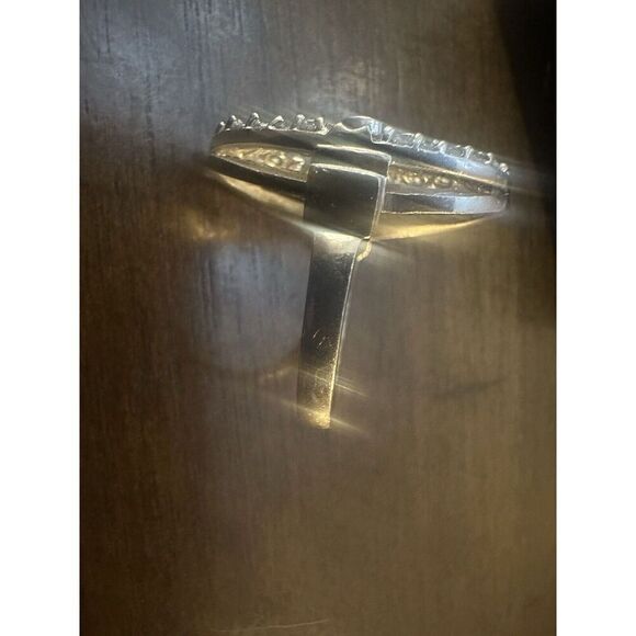 995 Pure Platinum Diamond & Fancy Blue Diamond Statement Ring Size 6.5 12.3 Gr - Picture 12 of 16